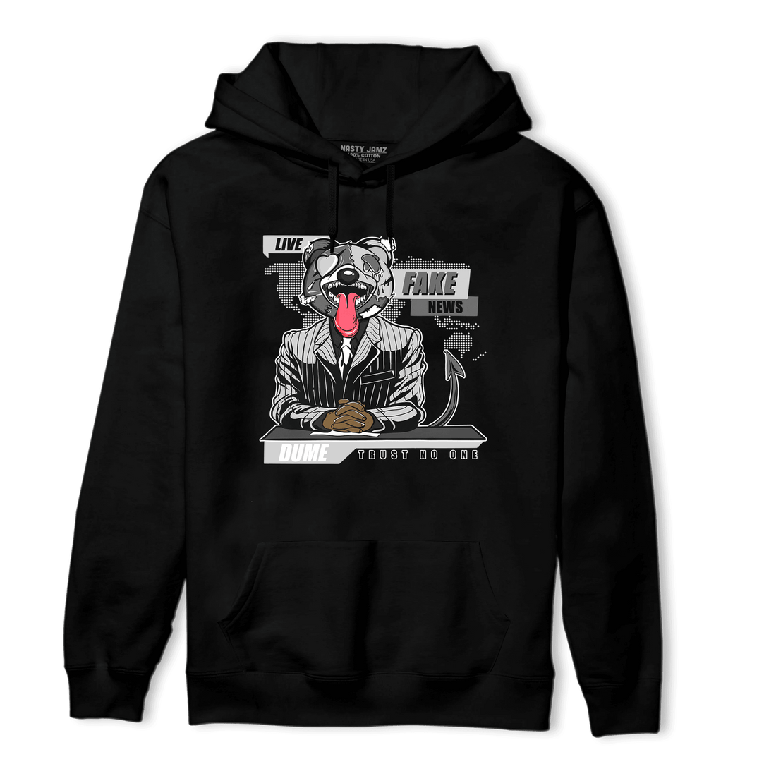 Retro High OG Black White 1s Hoodie Match News Presenter BER - NastyJamz