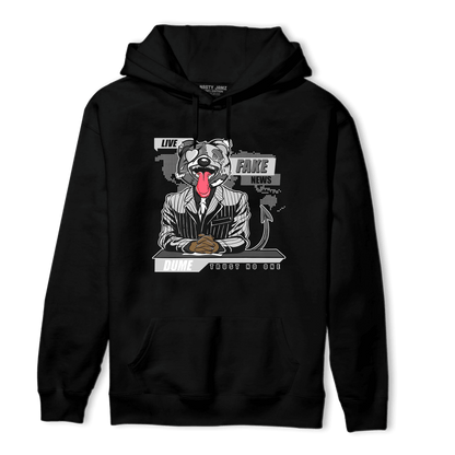Retro High OG Black White 1s Hoodie Match News Presenter BER - NastyJamz
