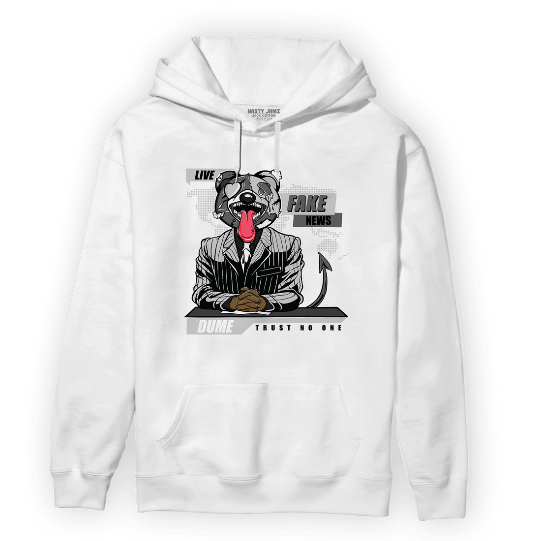 Retro High OG Black White 1s Hoodie Match News Presenter BER - NastyJamz