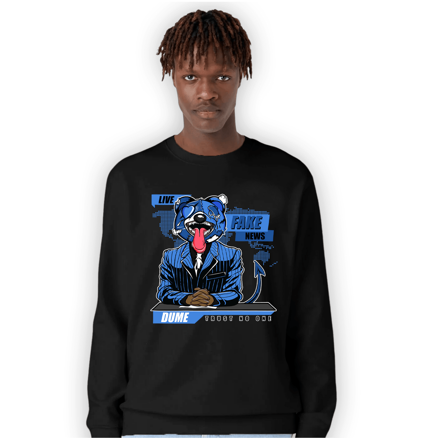 University Blue Toe 1s Sweatshirt Match News Presenter BER - NastyJamz