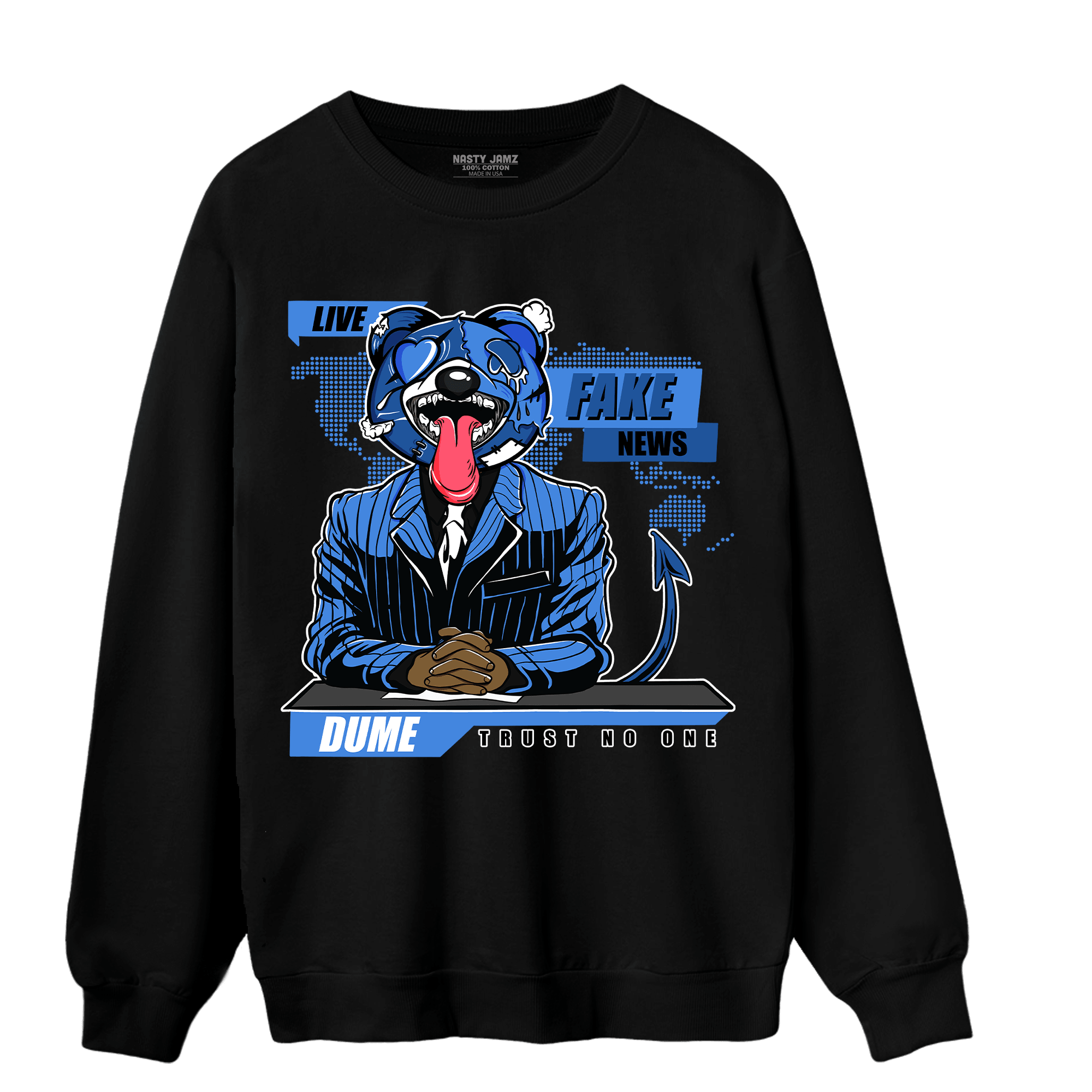 University Blue Toe 1s Sweatshirt Match News Presenter BER - NastyJamz