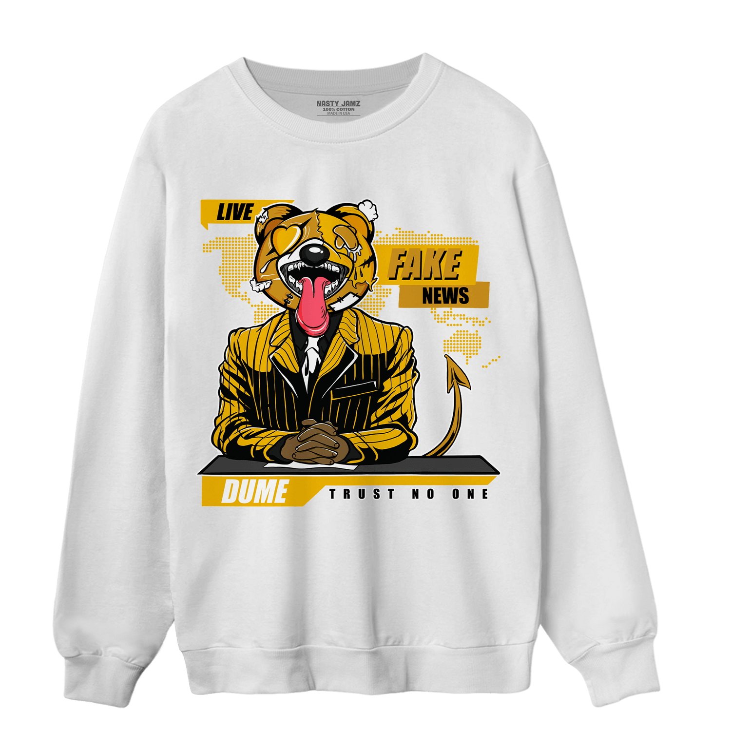 Yellow Ochre 1s Sweatshirt Match News Presenter BER - NastyJamz