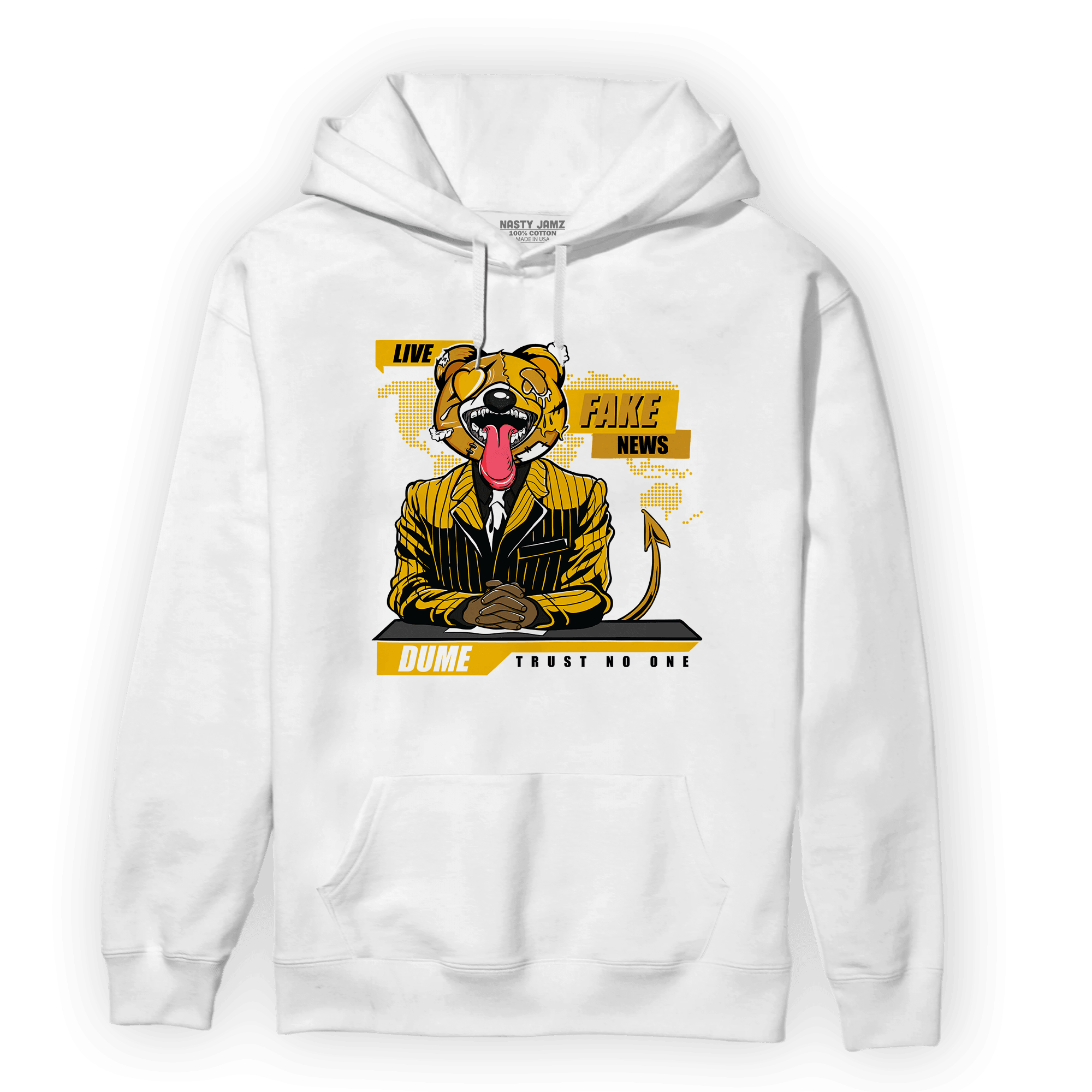 Yellow Ochre 1s Hoodie Match News Presenter BER - NastyJamz