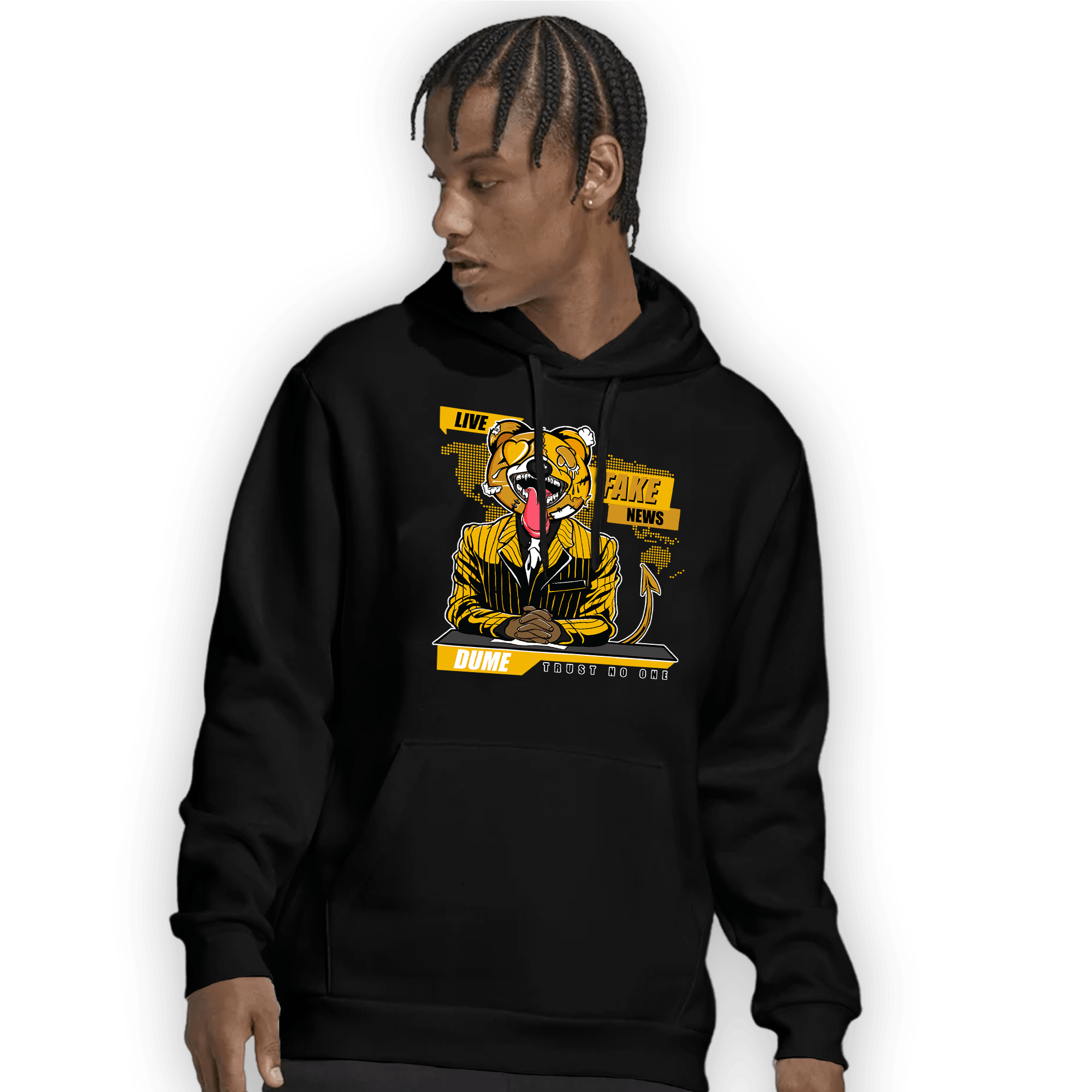 Yellow Ochre 1s Hoodie Match News Presenter BER - NastyJamz