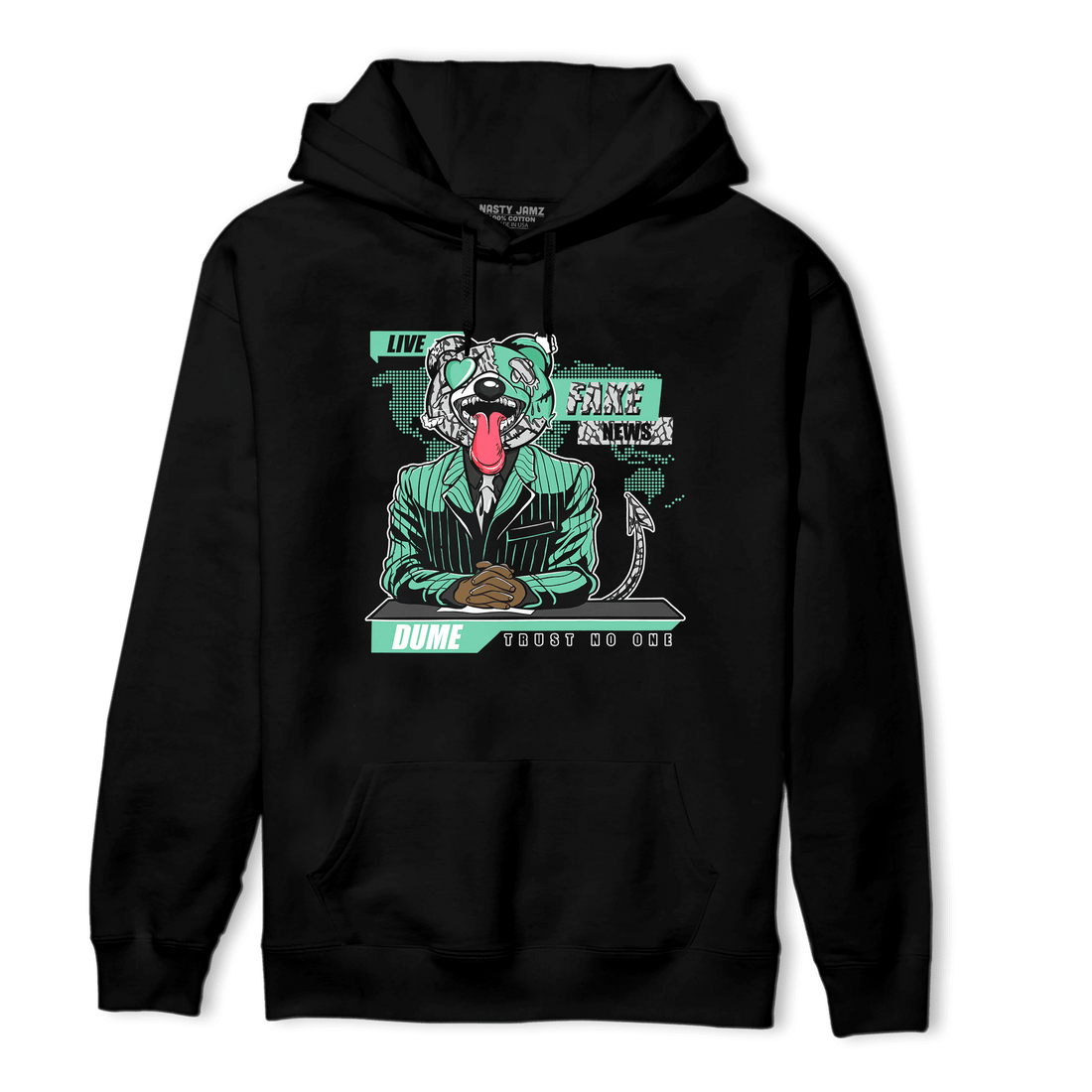 Green Glow 3s Hoodie Match News Presenter BER - NastyJamz