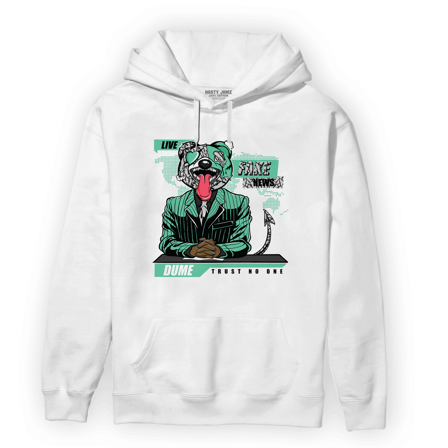 Green Glow 3s Hoodie Match News Presenter BER - NastyJamz