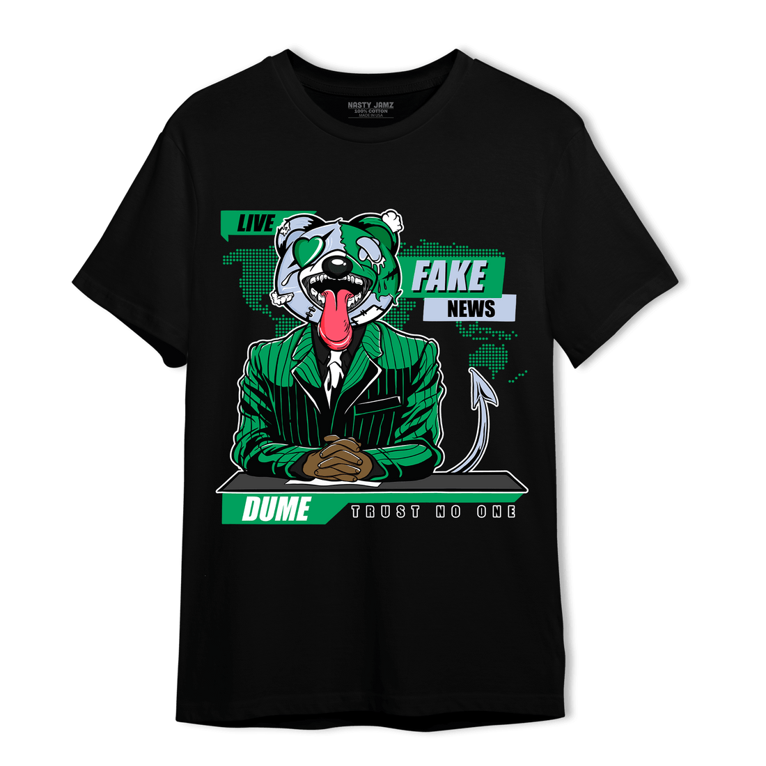 Lucky Green 5s T Shirt Match News Presenter BER - NastyJamz