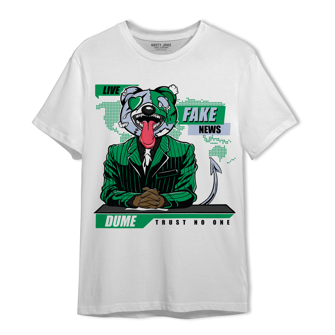 Lucky Green 5s T Shirt Match News Presenter BER - NastyJamz