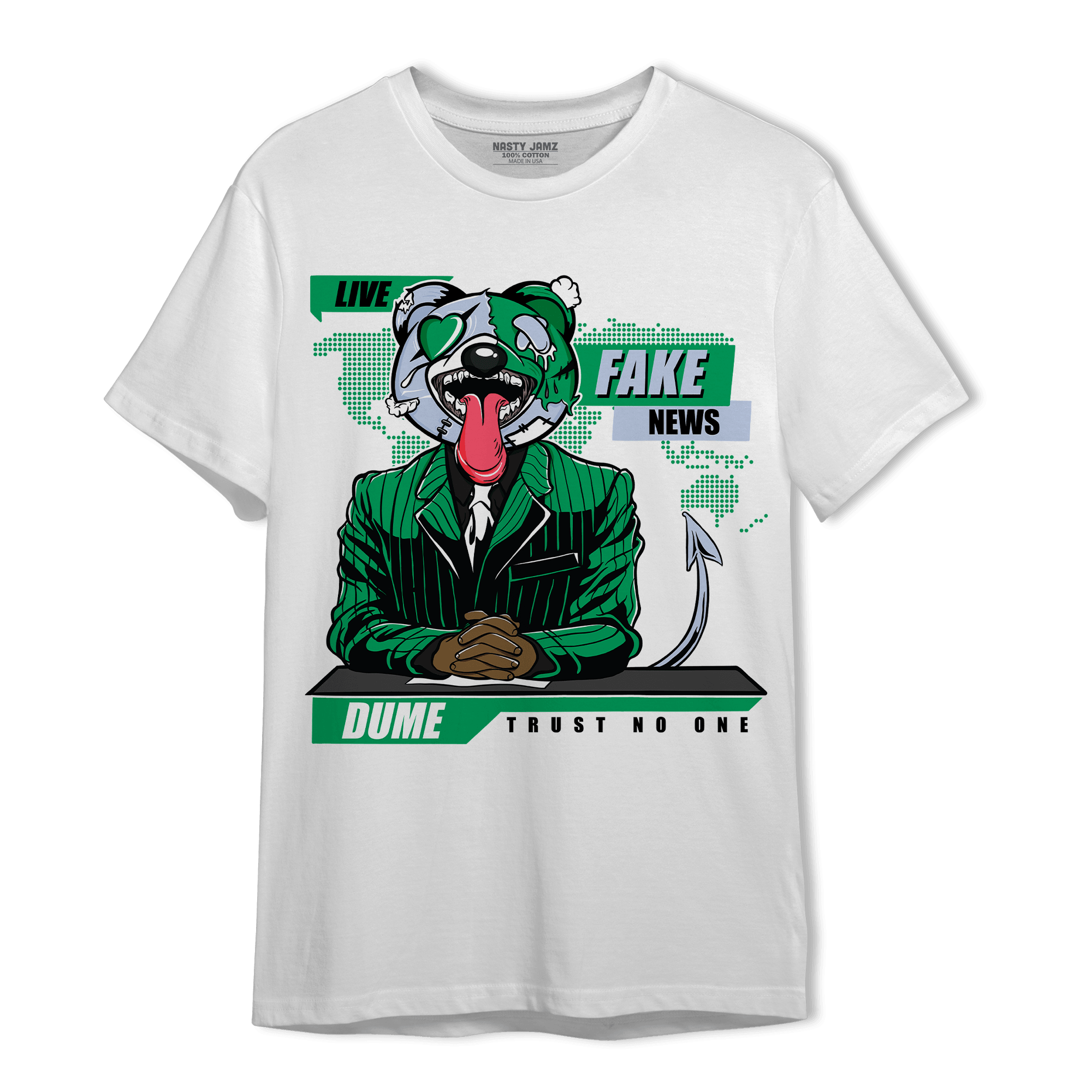 Lucky Green 5s T Shirt Match News Presenter BER - NastyJamz