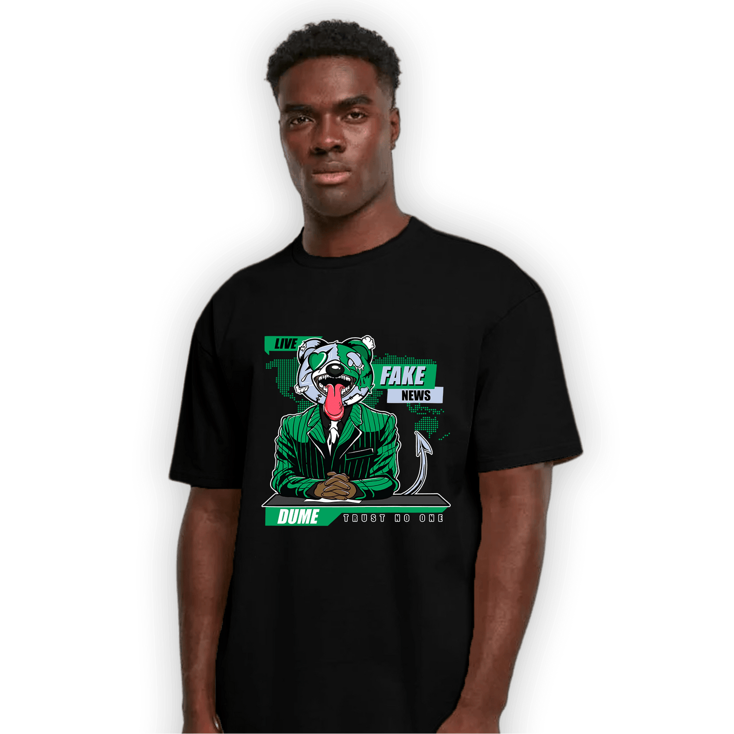 Lucky Green 5s T Shirt Match News Presenter BER - NastyJamz