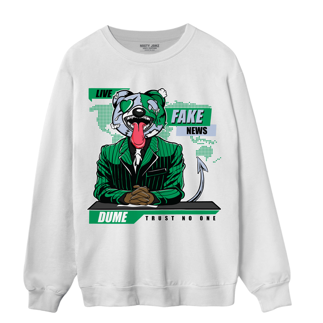 Lucky Green 5s Sweatshirt Match News Presenter BER - NastyJamz