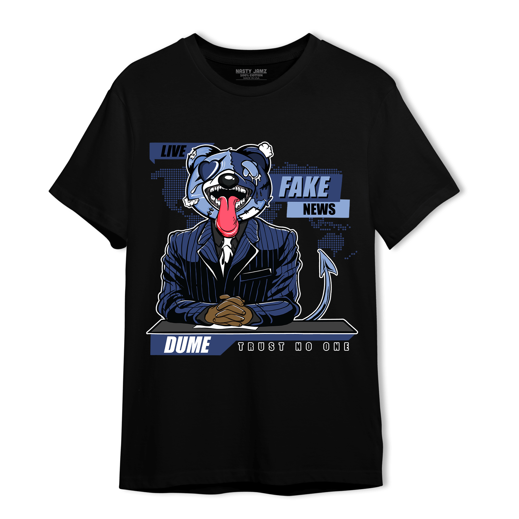 Midnight Navy 5s T Shirt Match News Presenter BER - NastyJamz