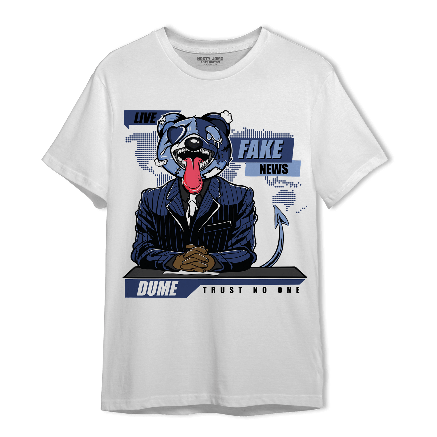 Midnight Navy 5s T Shirt Match News Presenter BER - NastyJamz