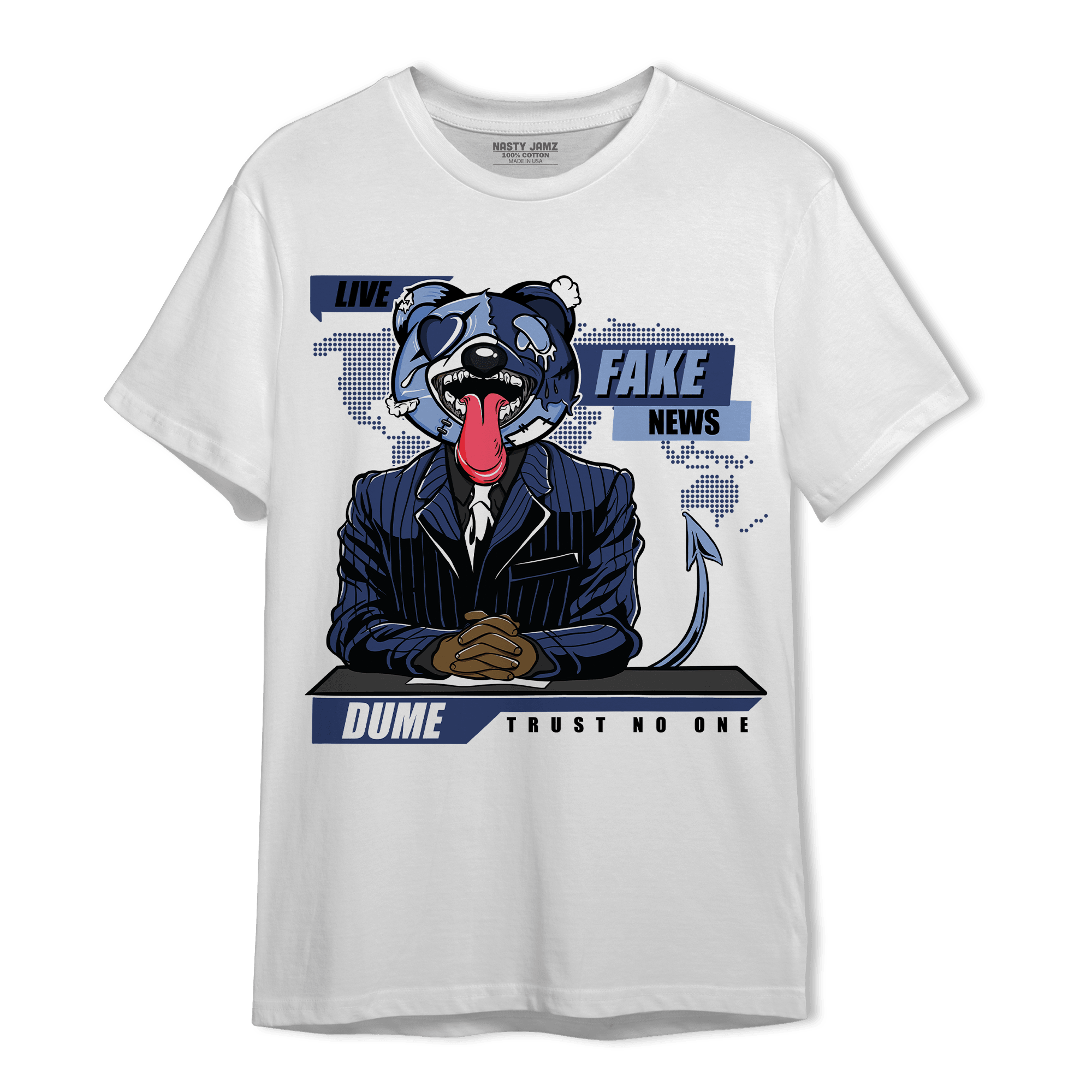 Midnight Navy 5s T Shirt Match News Presenter BER - NastyJamz