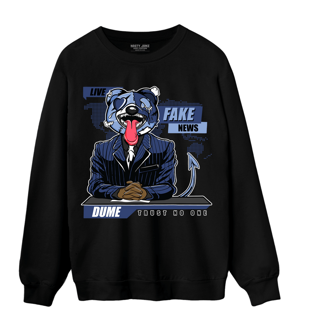 Midnight Navy 5s Sweatshirt Match News Presenter BER - NastyJamz