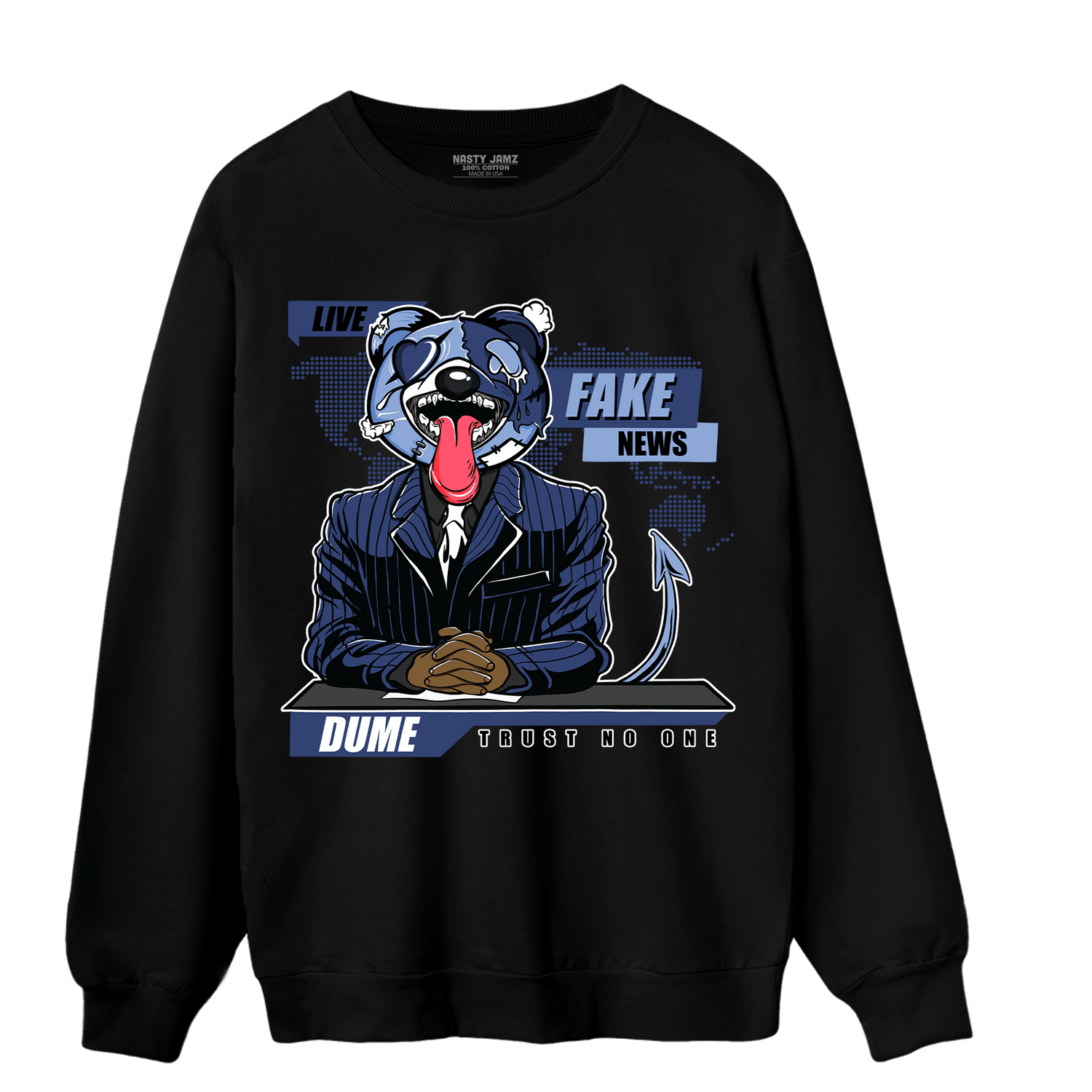 Midnight Navy 5s Sweatshirt Match News Presenter BER - NastyJamz
