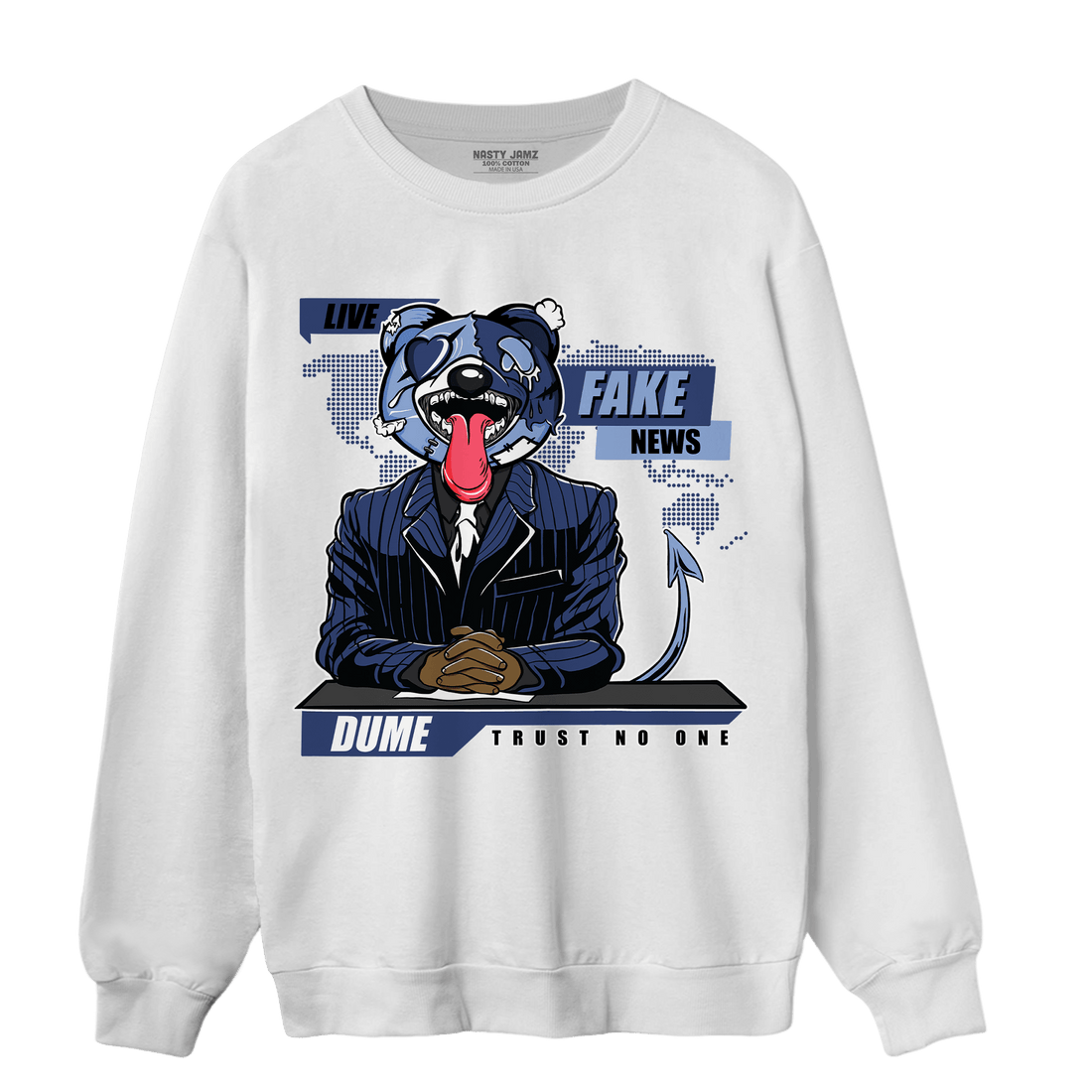 Midnight Navy 5s Sweatshirt Match News Presenter BER - NastyJamz