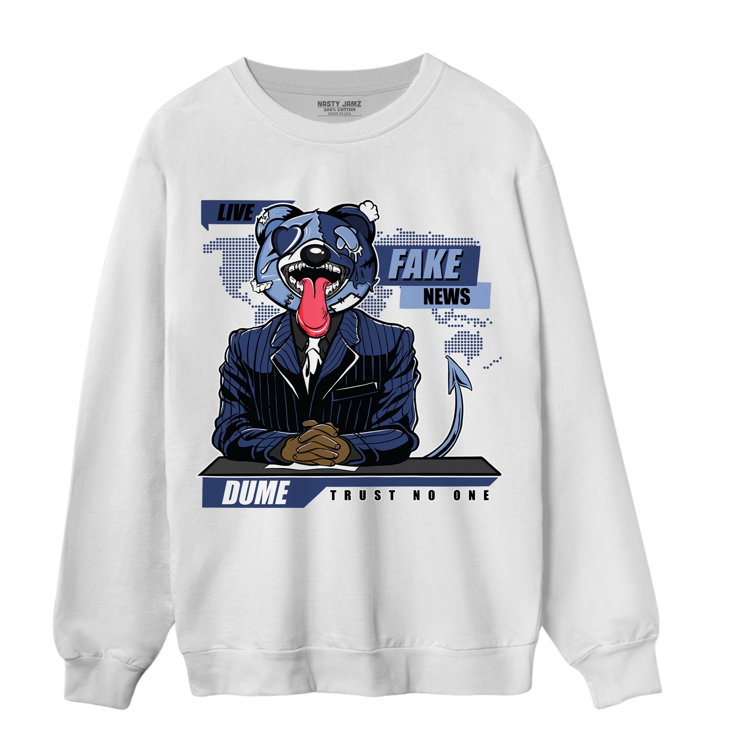 Midnight Navy 5s Sweatshirt Match News Presenter BER - NastyJamz