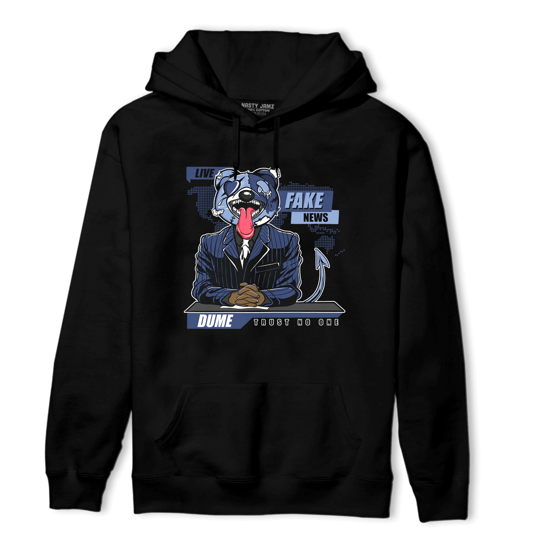 Midnight Navy 5s Hoodie Match News Presenter BER - NastyJamz