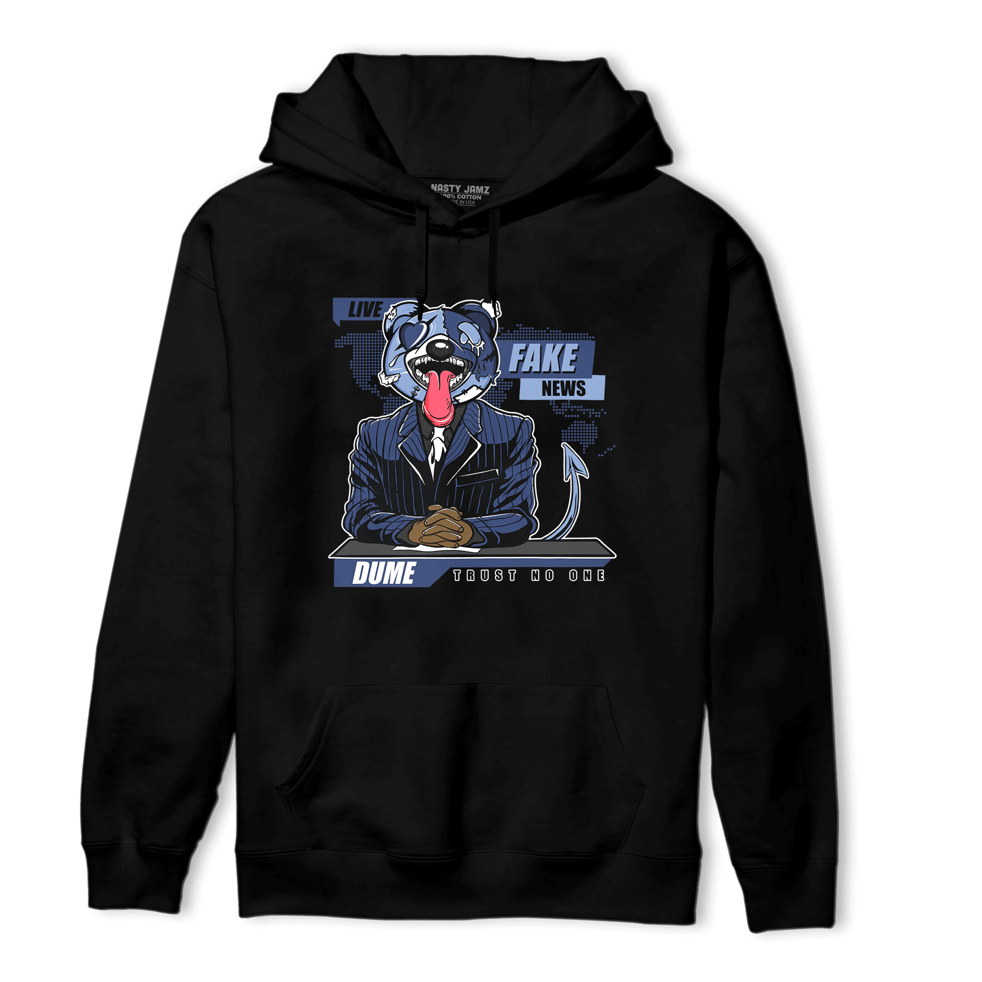 Midnight Navy 5s Hoodie Match News Presenter BER - NastyJamz