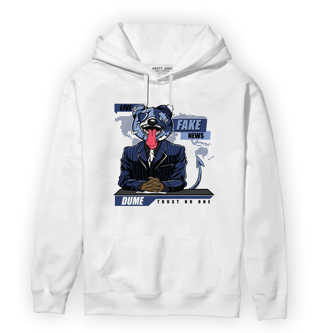 Midnight Navy 5s Hoodie Match News Presenter BER - NastyJamz