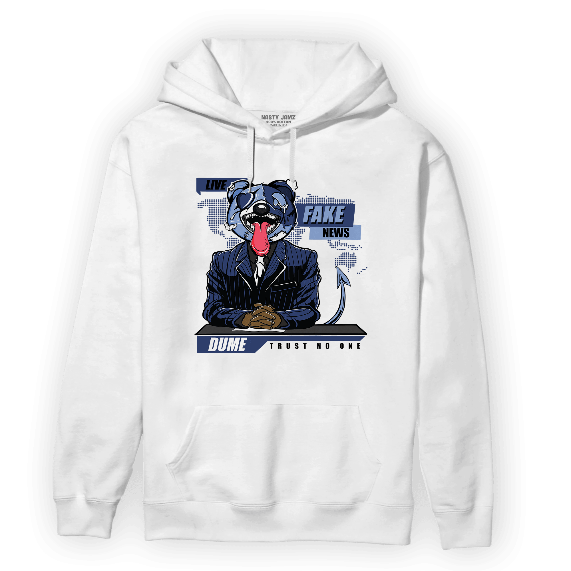 Midnight Navy 5s Hoodie Match News Presenter BER - NastyJamz