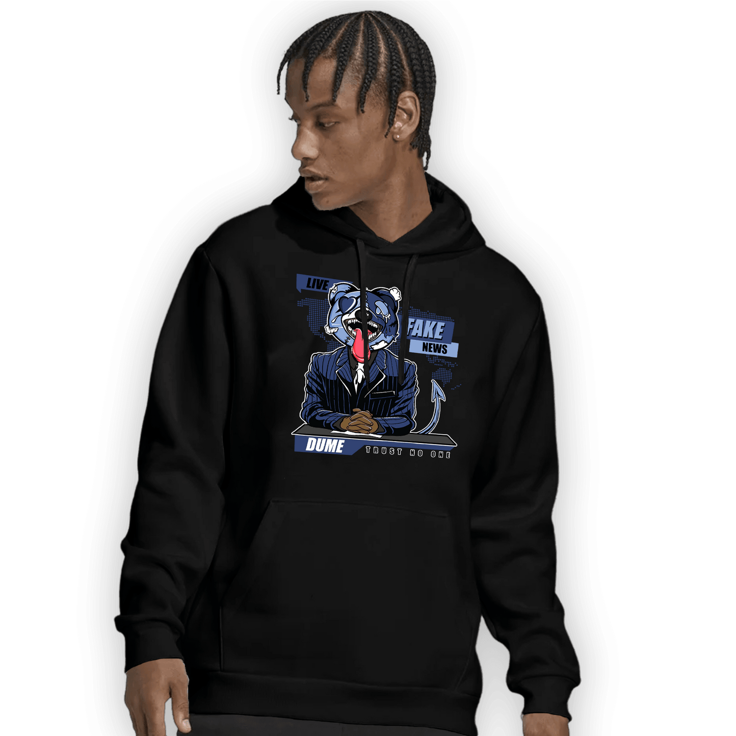 Midnight Navy 5s Hoodie Match News Presenter BER - NastyJamz