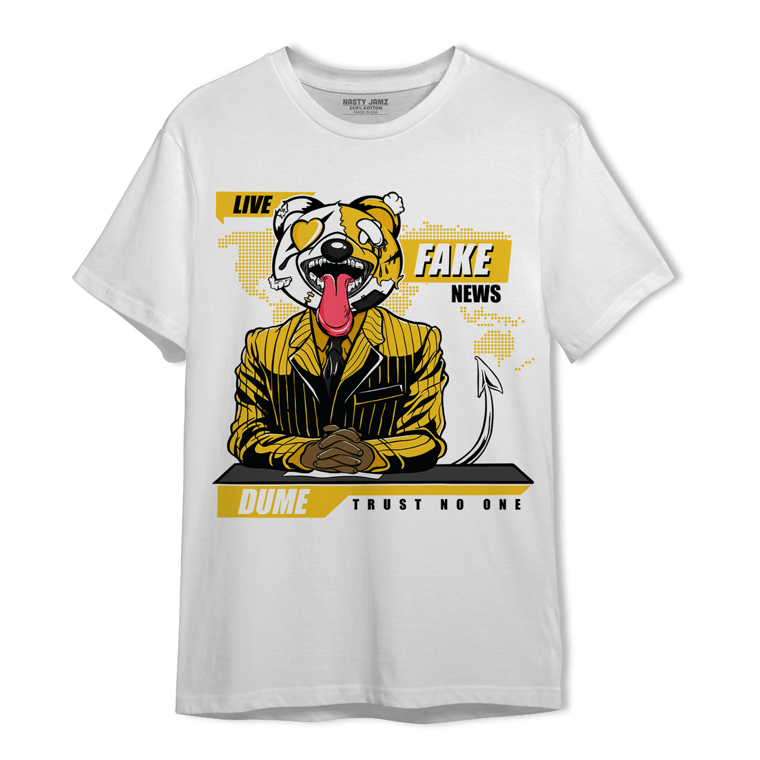 Yellow Ochre 6s T Shirt Match News Presenter BER - NastyJamz