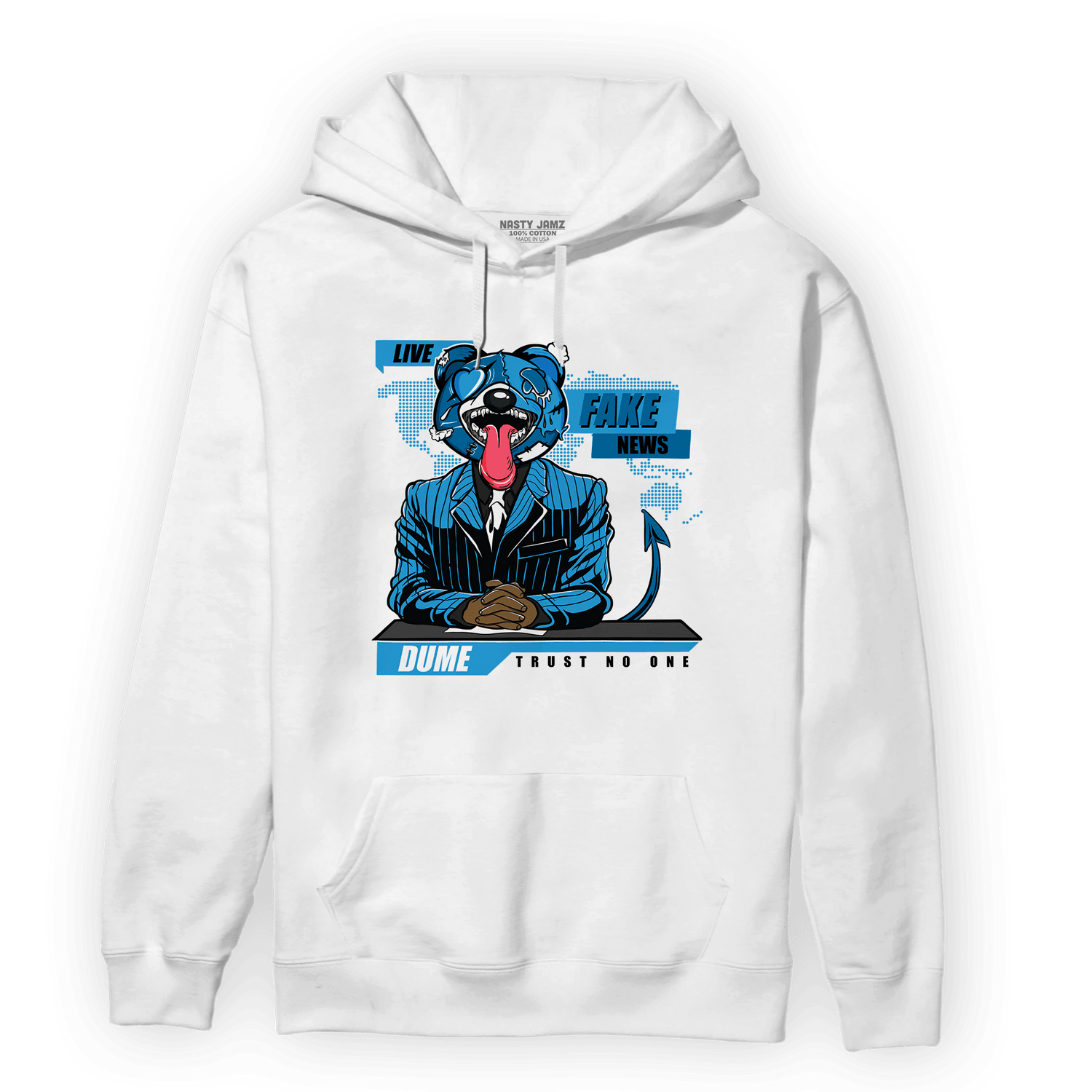 Powder Blue 9s Hoodie Match News Presenter BER - NastyJamz