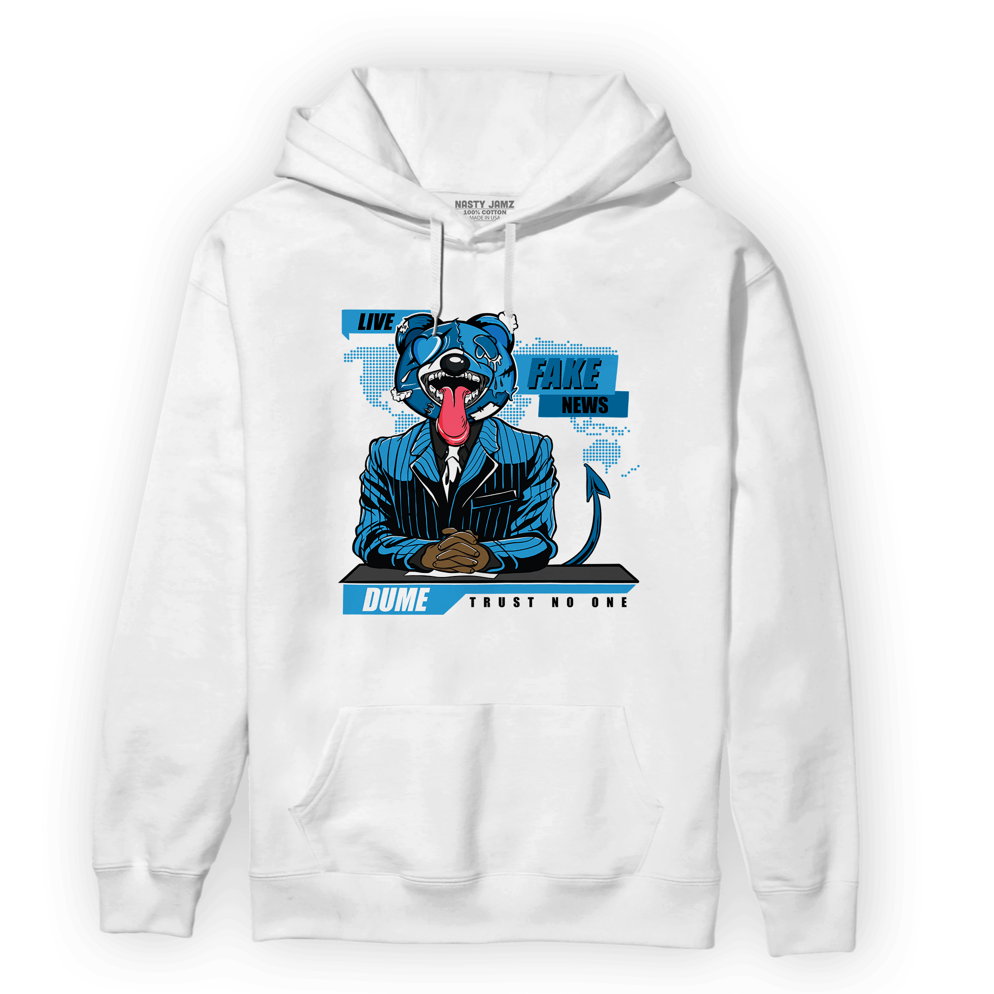 Powder Blue 9s Hoodie Match News Presenter BER - NastyJamz