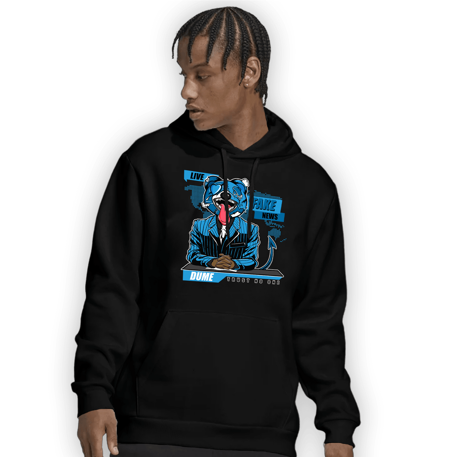 Powder Blue 9s Hoodie Match News Presenter BER - NastyJamz