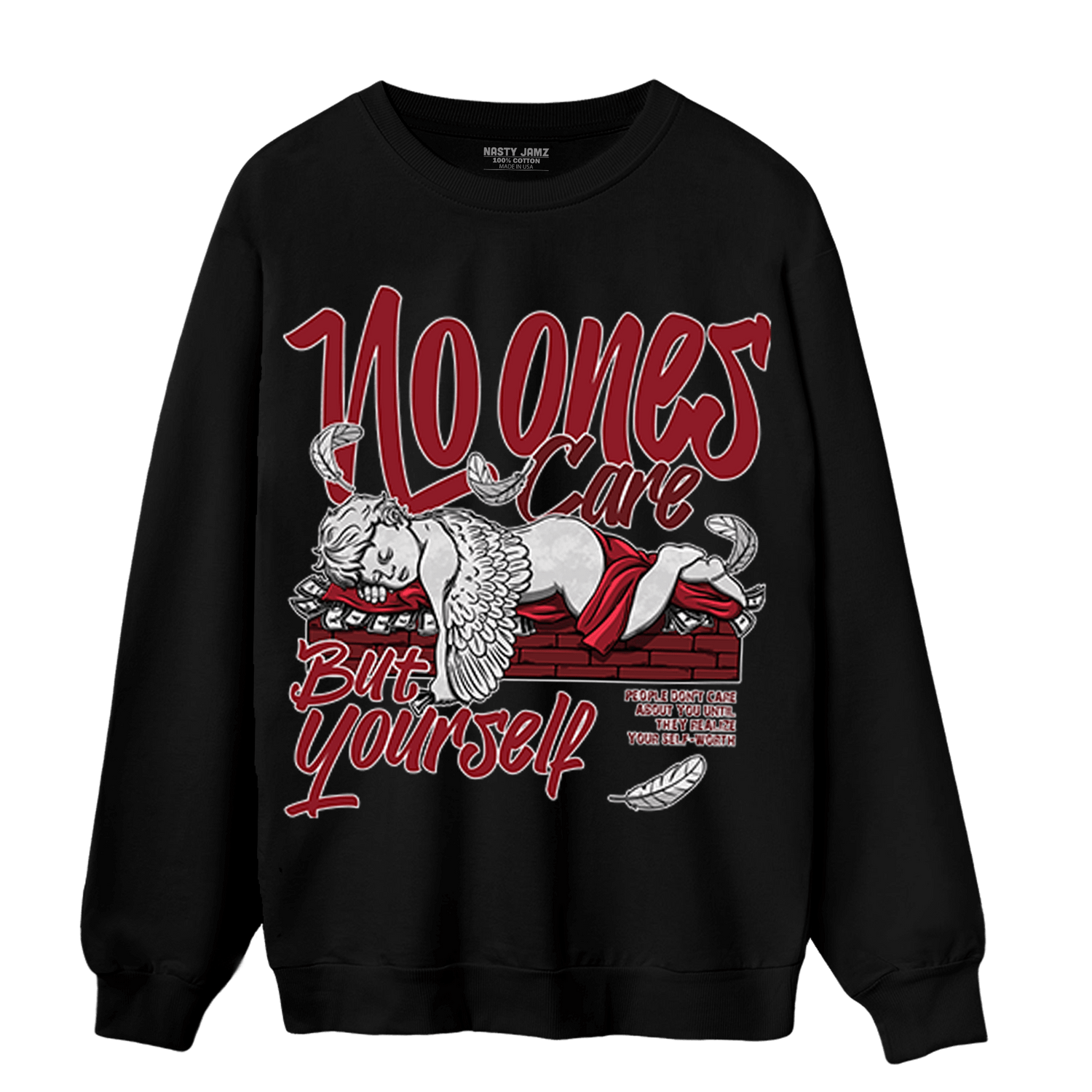 Cherry 12s Sweatshirt Match No Ones Care - NastyJamz