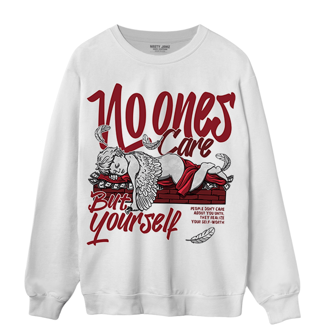 Cherry 12s Sweatshirt Match No Ones Care - NastyJamz