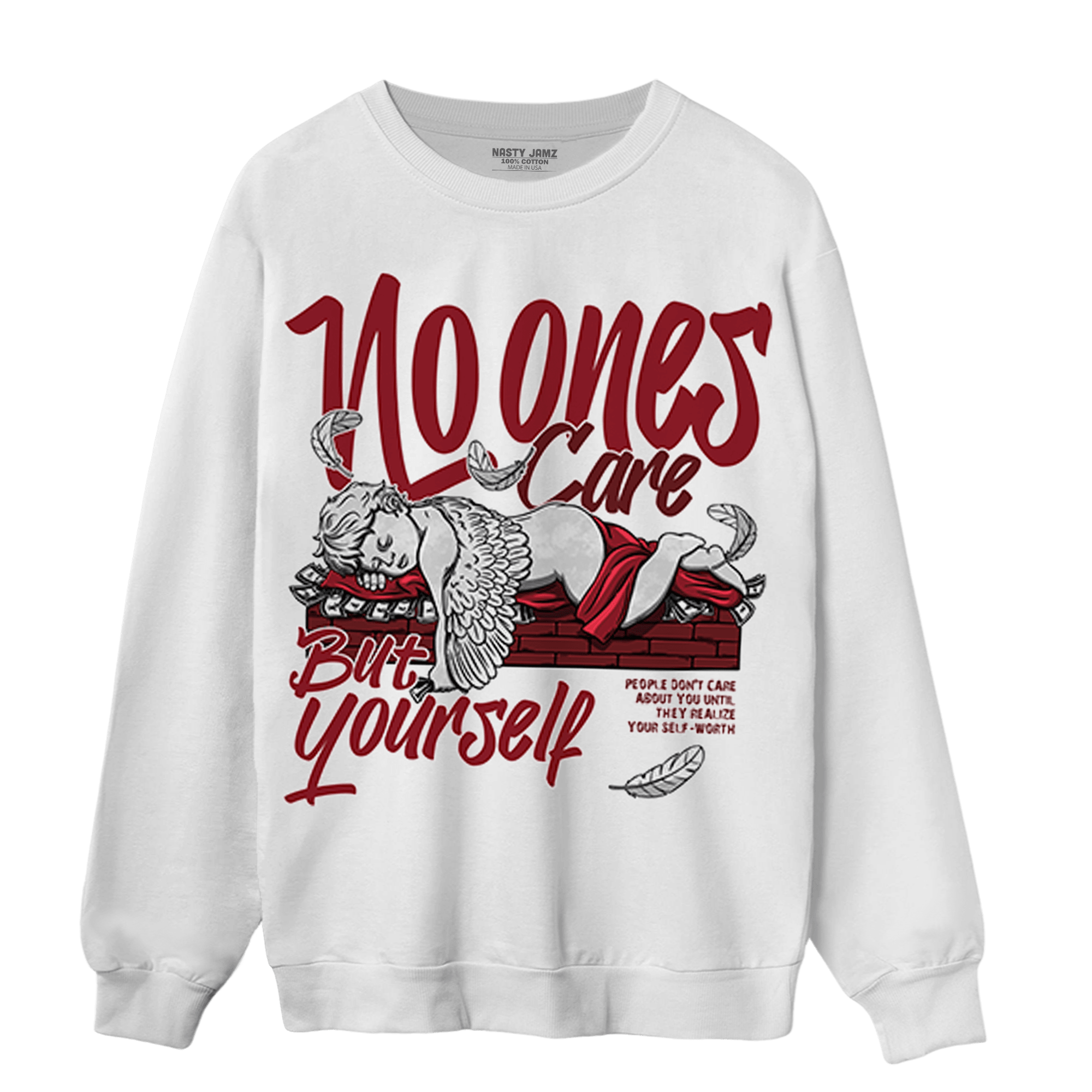 Cherry 12s Sweatshirt Match No Ones Care - NastyJamz