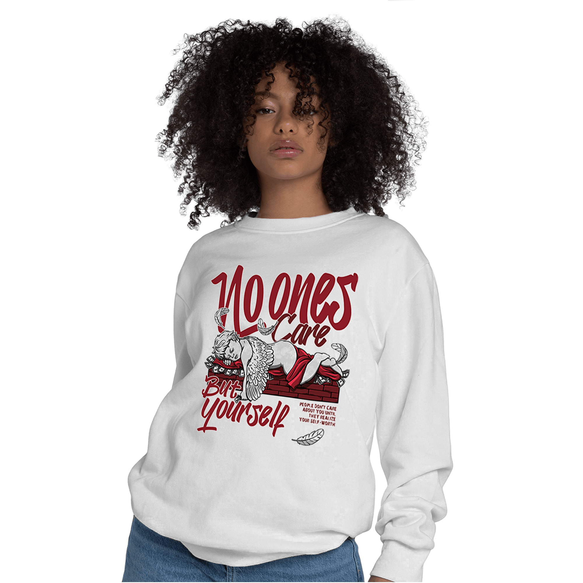 Cherry 12s Sweatshirt Match No Ones Care - NastyJamz