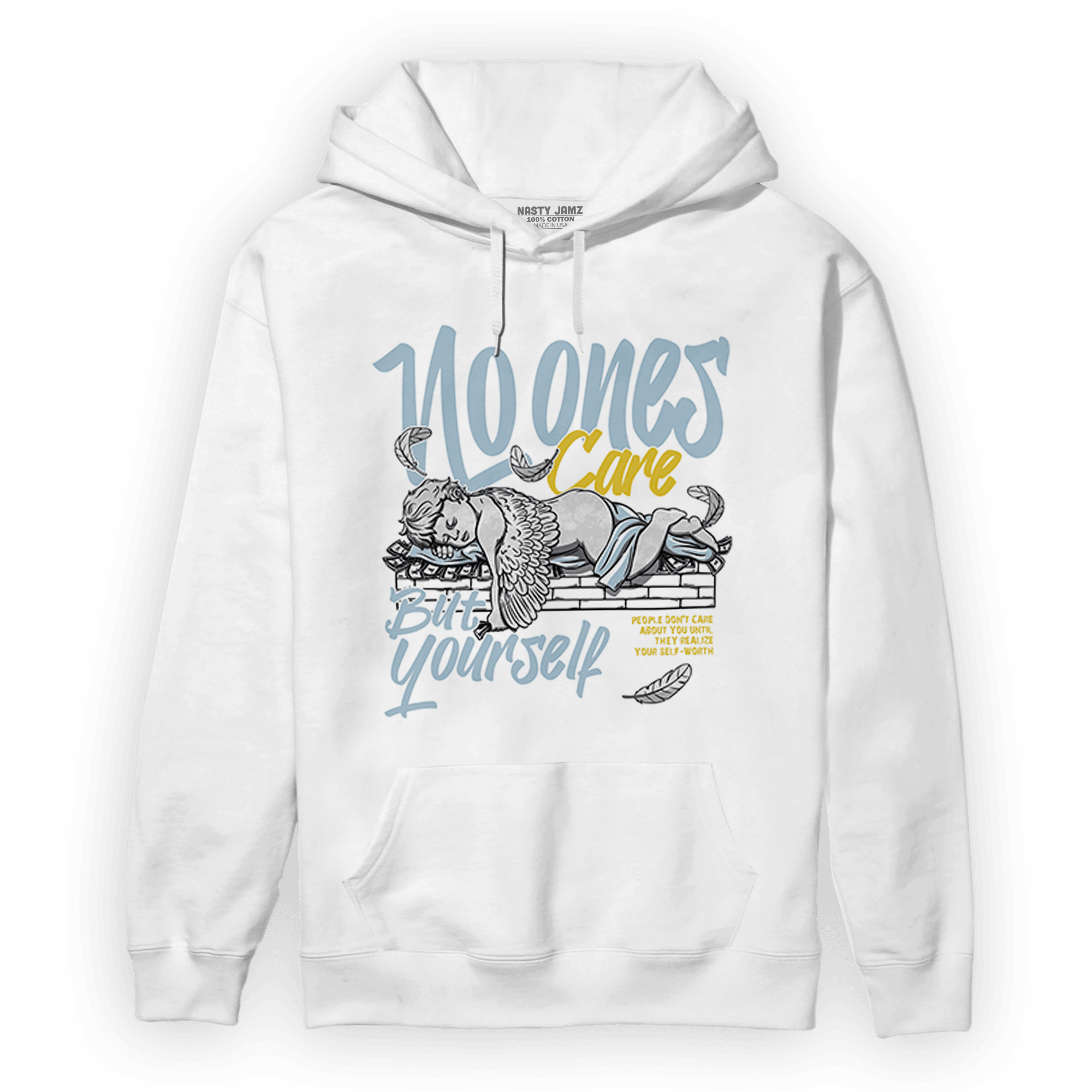 Blue Grey 13s Hoodie Match No Ones Care - NastyJamz