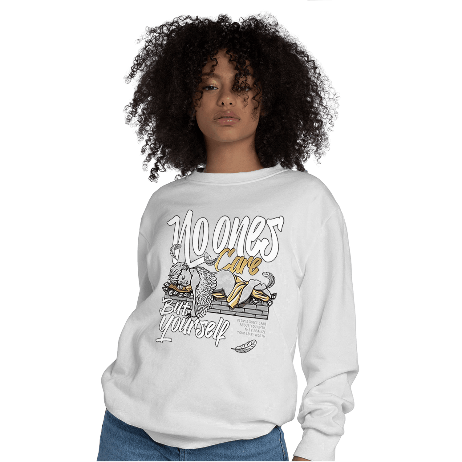 High OG Metallic Gold 1s Sweatshirt Match No Ones Care - NastyJamz