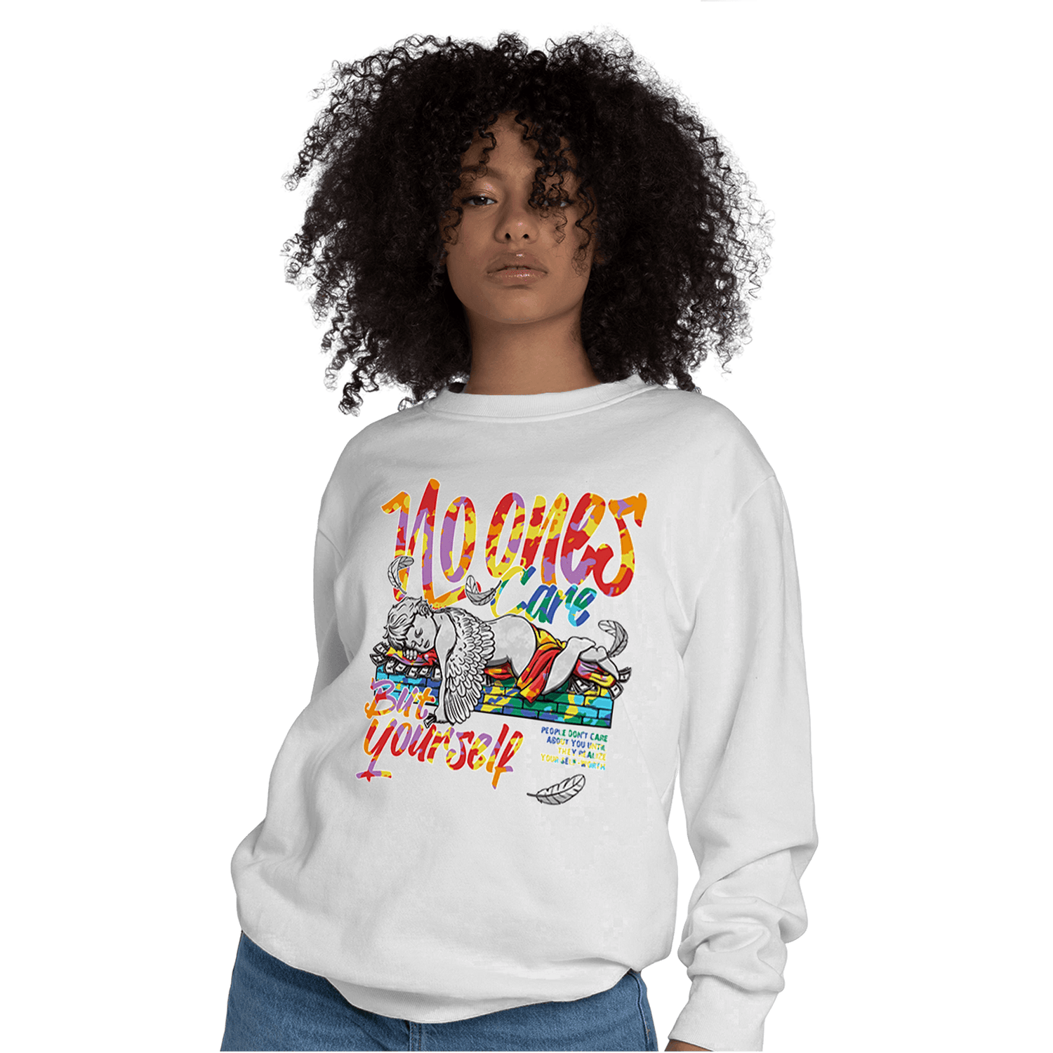 Mid GS Six Championships 1s Sweatshirt Match No Ones Care - NastyJamz