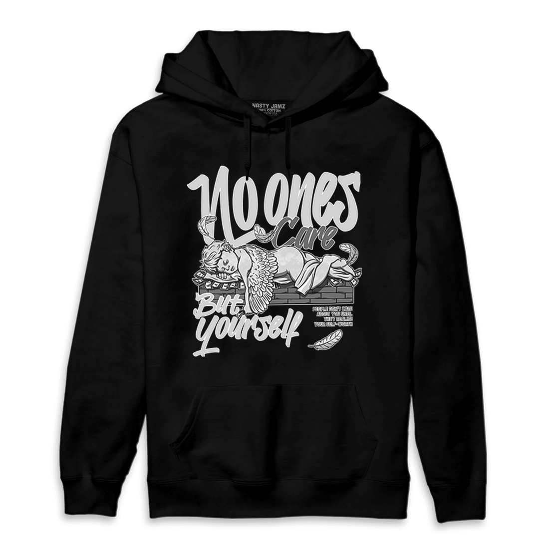 Retro High OG Black White 1s Hoodie Match No Ones Care - NastyJamz
