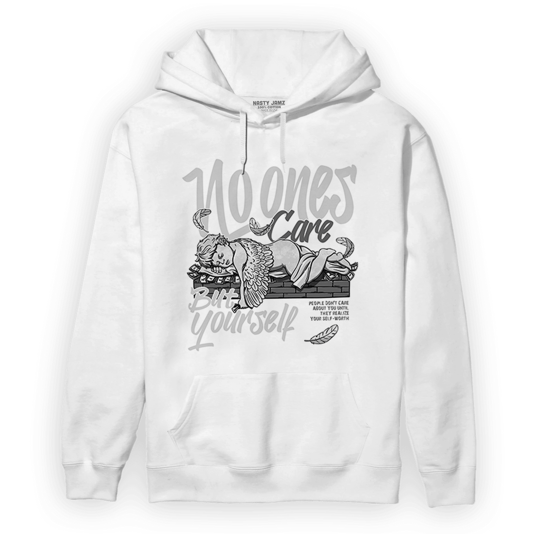 Retro High OG Black White 1s Hoodie Match No Ones Care - NastyJamz