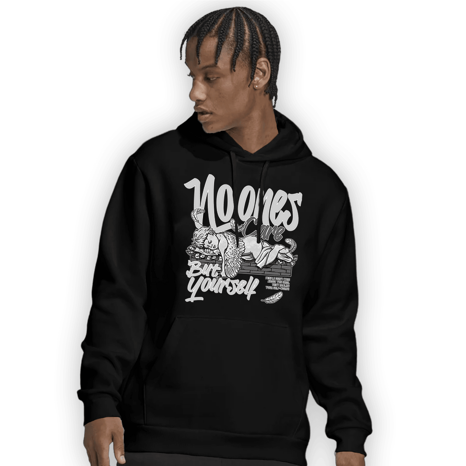 Retro High OG Black White 1s Hoodie Match No Ones Care - NastyJamz