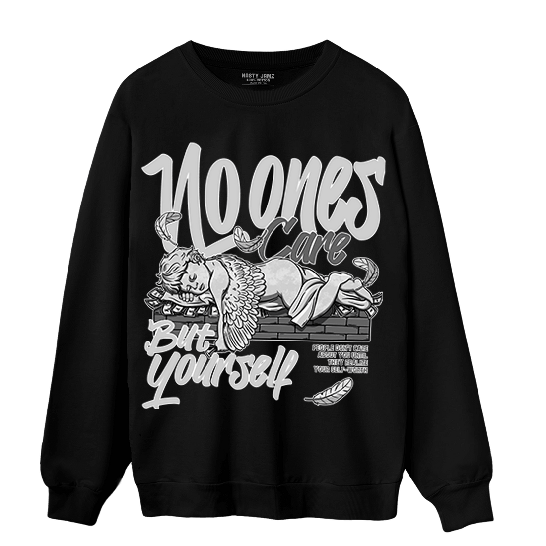 Retro High OG Black White 1s Sweatshirt Match No Ones Care - NastyJamz