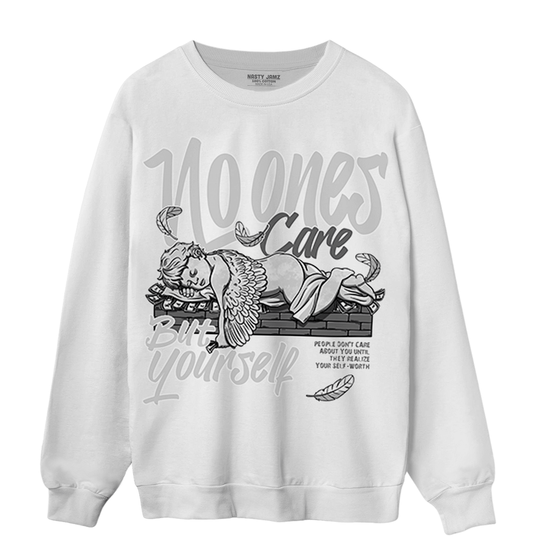 Retro High OG Black White 1s Sweatshirt Match No Ones Care - NastyJamz