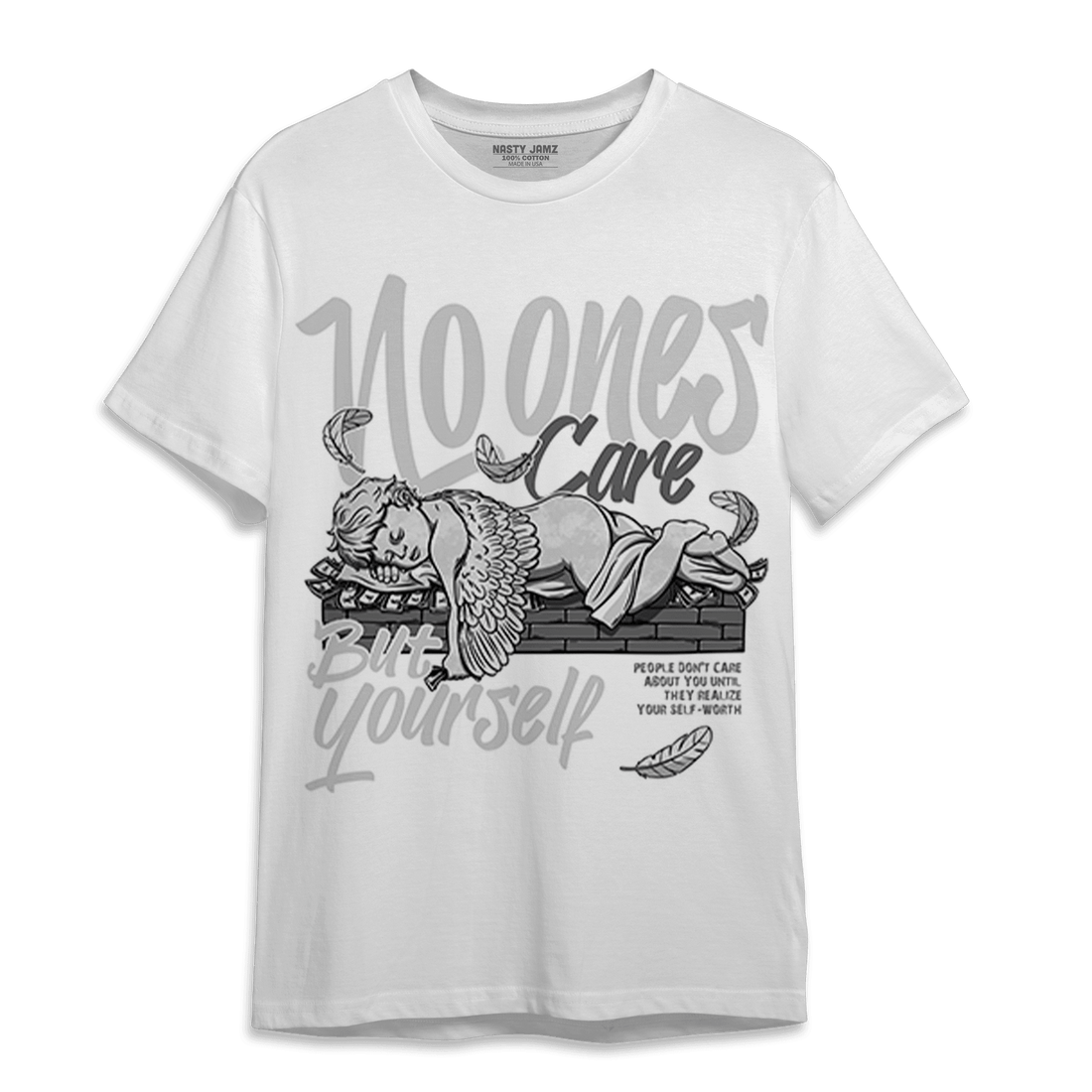 Retro High OG Black White 1s T Shirt Match No Ones Care - NastyJamz