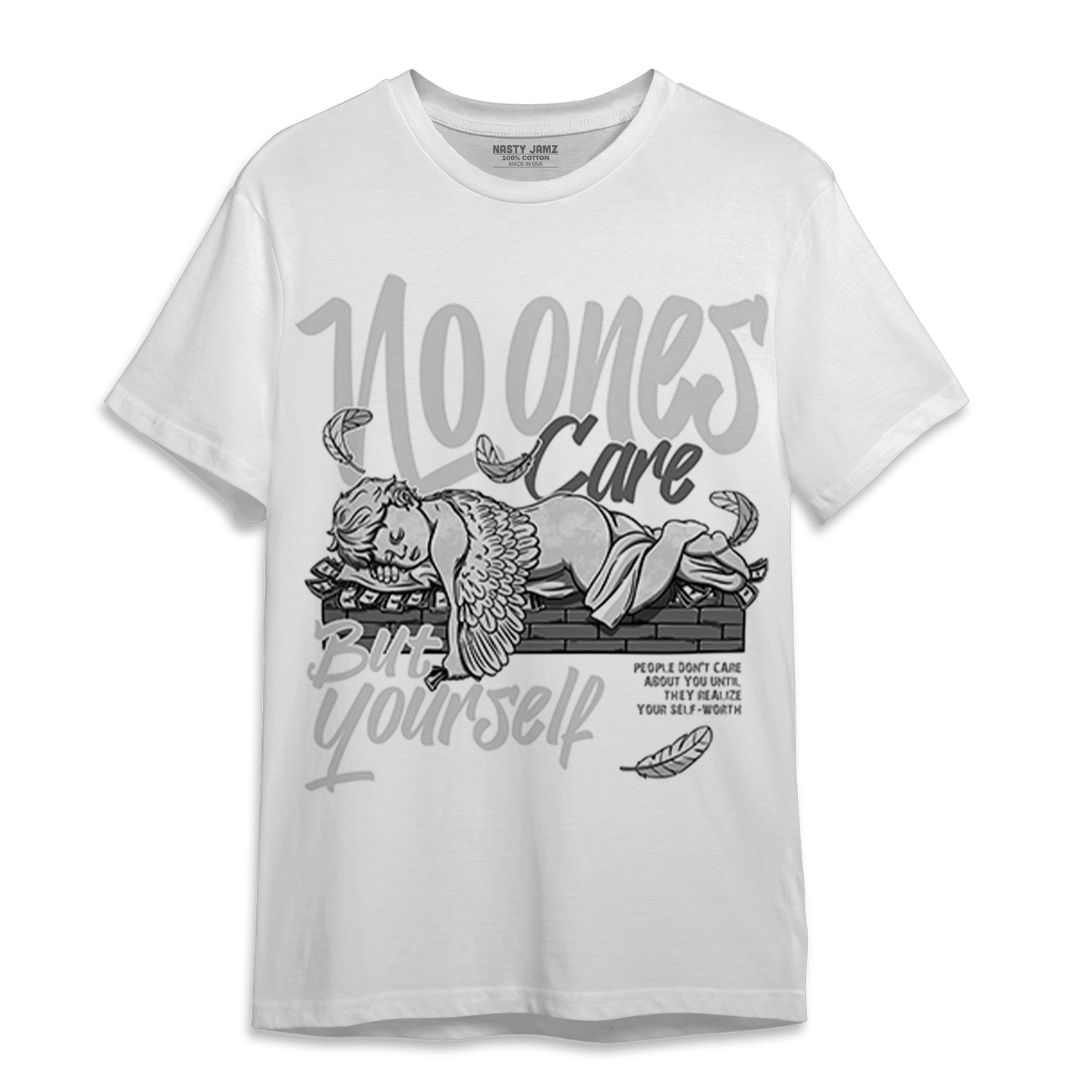 Retro High OG Black White 1s T Shirt Match No Ones Care - NastyJamz