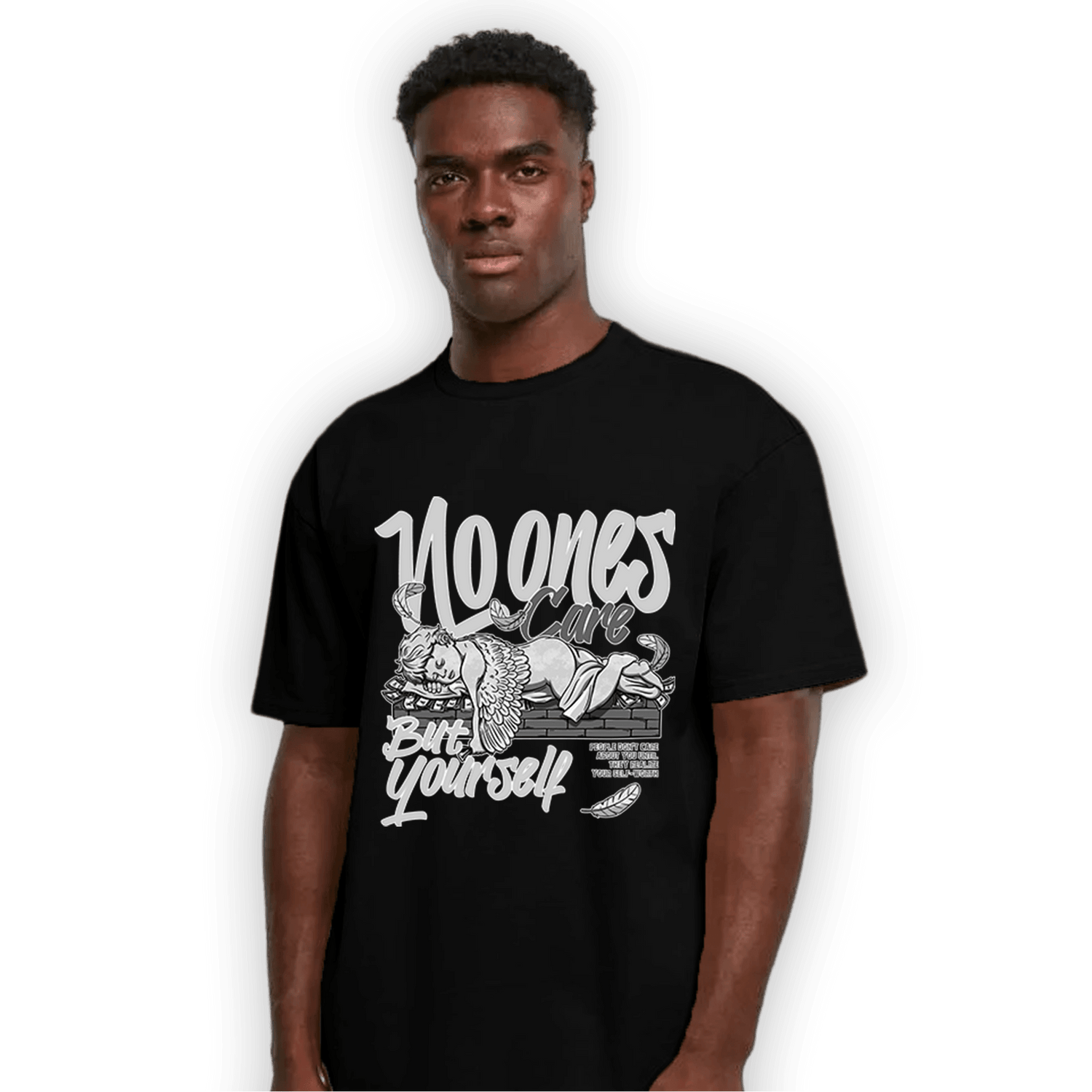 Retro High OG Black White 1s T Shirt Match No Ones Care - NastyJamz