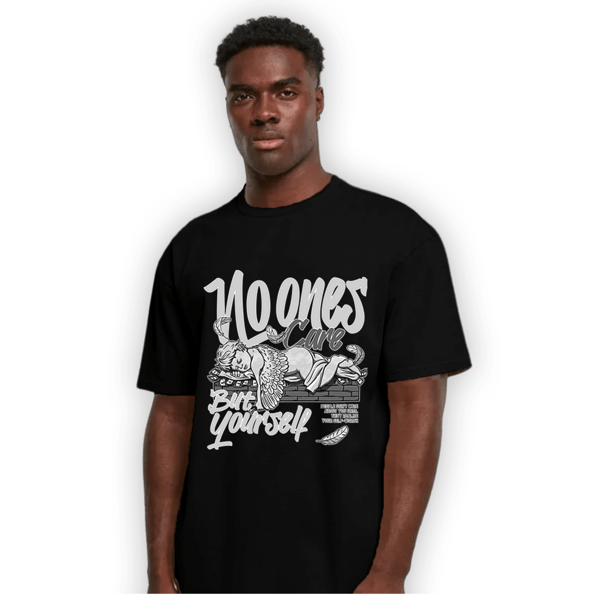 Retro High OG Black White 1s T Shirt Match No Ones Care - NastyJamz