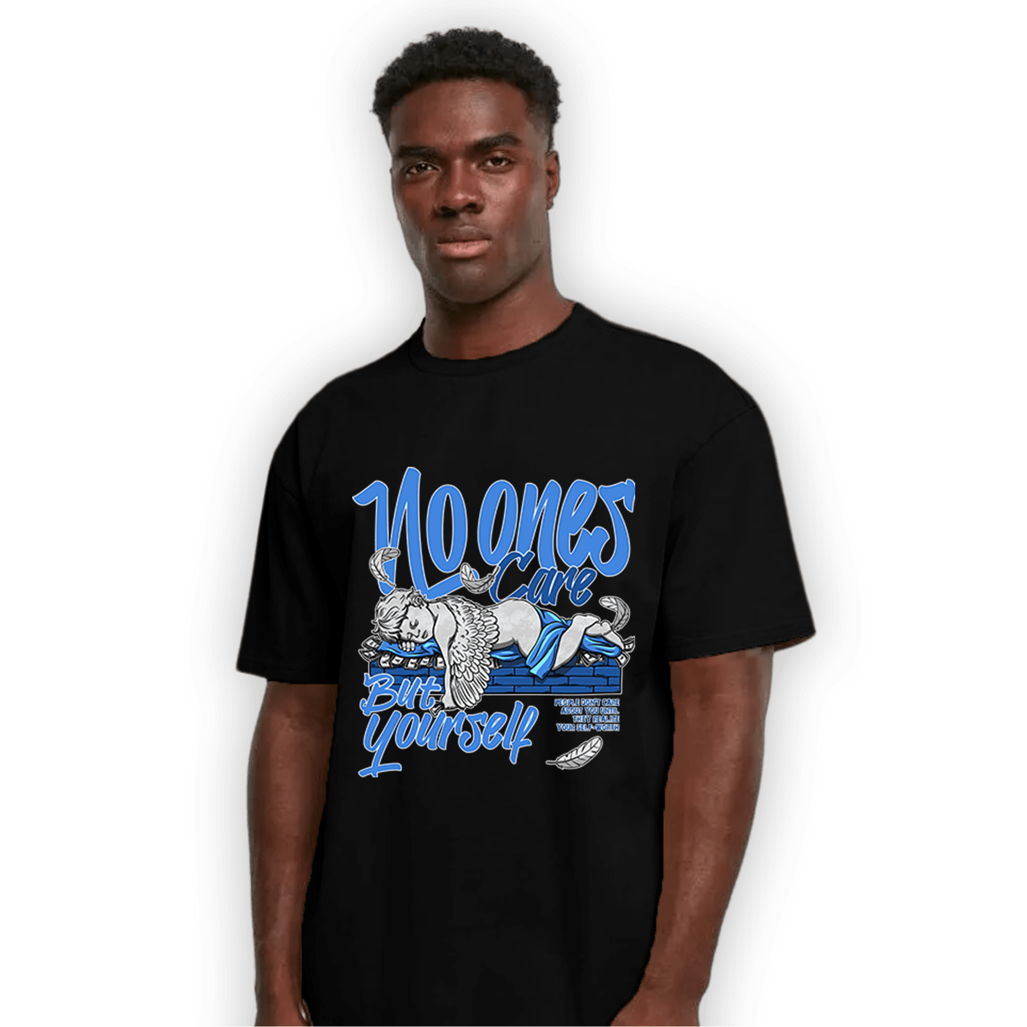 University Blue Toe 1s T Shirt Match No Ones Care - NastyJamz
