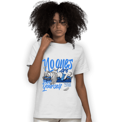 University Blue Toe 1s T Shirt Match No Ones Care - NastyJamz