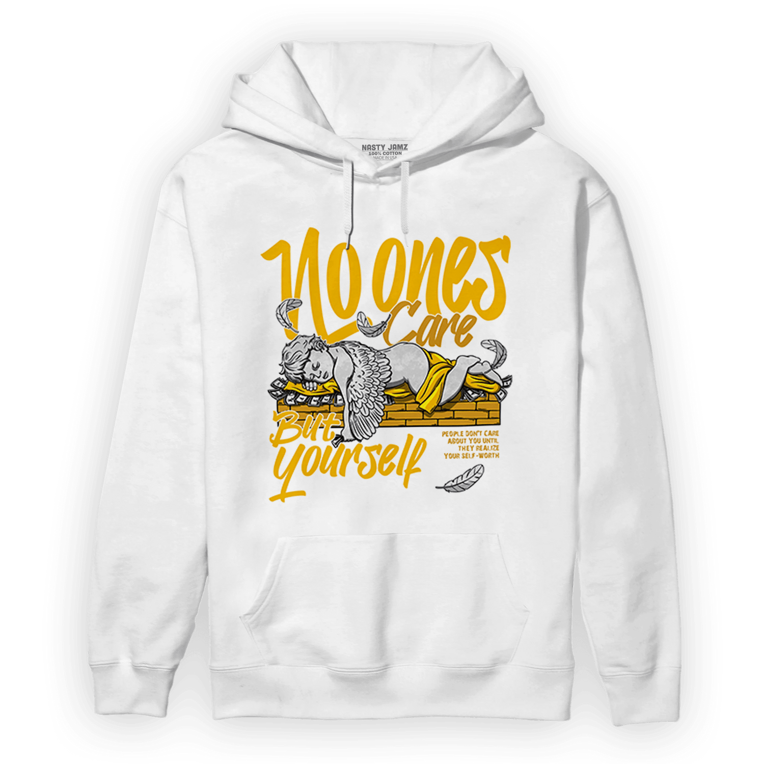 Yellow Ochre 1s Hoodie Match No Ones Care - NastyJamz